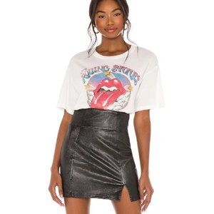 Coated Denim Mini Skirt
